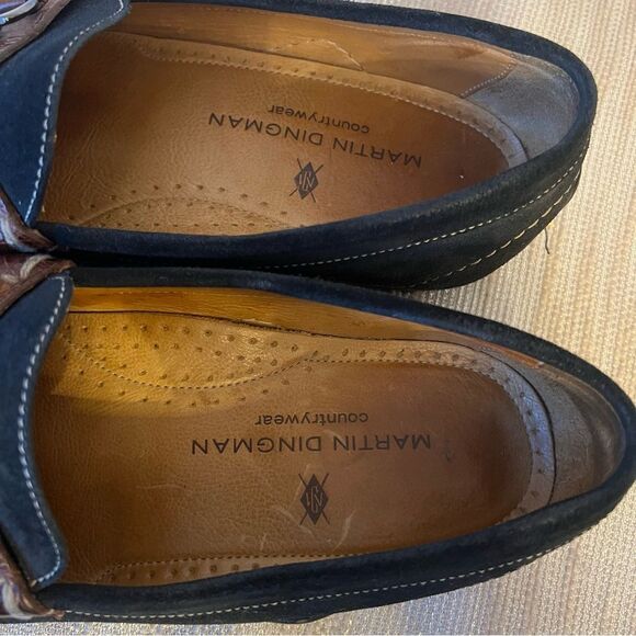 MARTIN DINGMAN BILL SAFARI KUDU Black SUEDE HORSE BIT LOAFERS Women’s Sz 8.5M - Picture 6 of 16